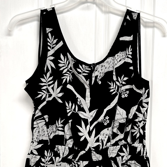 Talbots Black Gray Floral Print Sleeveless Pocket Dress Size 8 - Picture 4 of 8